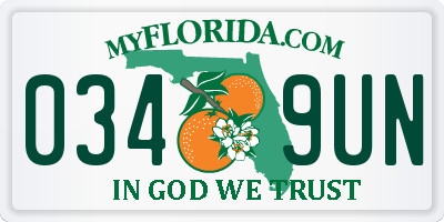 FL license plate 0349UN