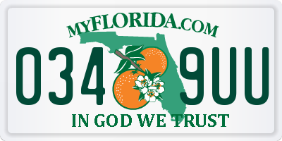 FL license plate 0349UU