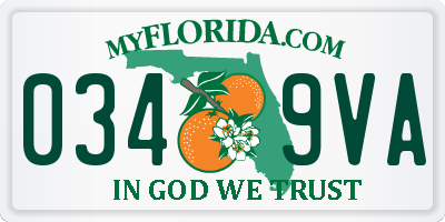 FL license plate 0349VA