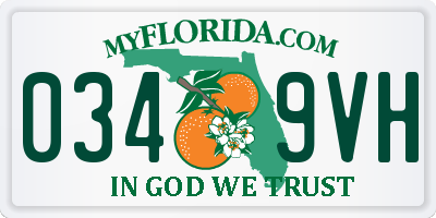 FL license plate 0349VH