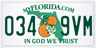 FL license plate 0349VM