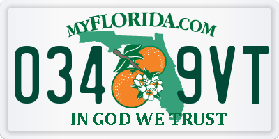 FL license plate 0349VT