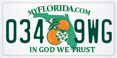 FL license plate 0349WG