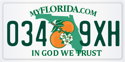 FL license plate 0349XH