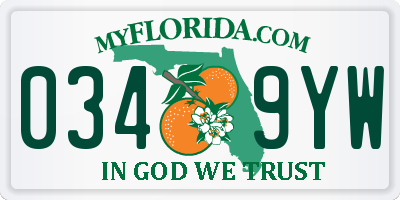 FL license plate 0349YW