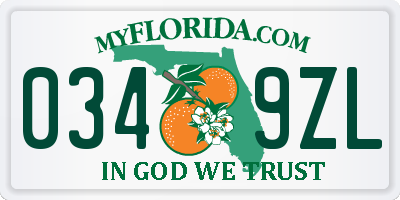 FL license plate 0349ZL