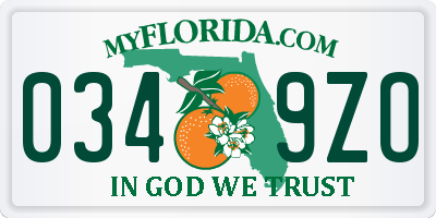 FL license plate 0349ZO