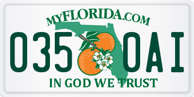 FL license plate 0350AI