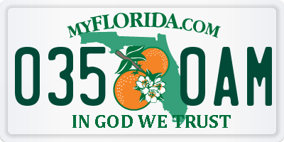 FL license plate 0350AM