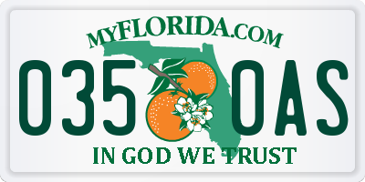 FL license plate 0350AS