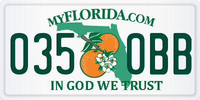 FL license plate 0350BB
