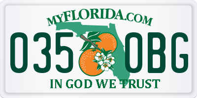 FL license plate 0350BG