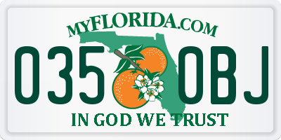 FL license plate 0350BJ