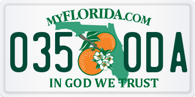FL license plate 0350DA
