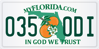 FL license plate 0350DI