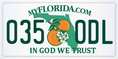 FL license plate 0350DL