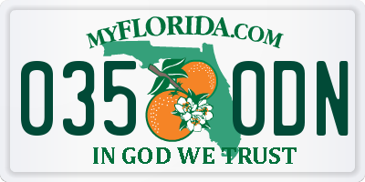 FL license plate 0350DN