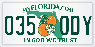 FL license plate 0350DY