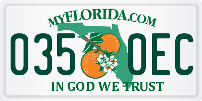 FL license plate 0350EC