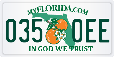 FL license plate 0350EE