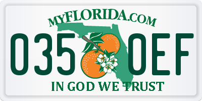 FL license plate 0350EF