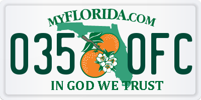FL license plate 0350FC