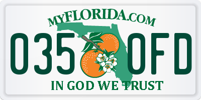 FL license plate 0350FD