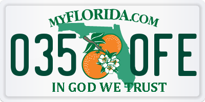 FL license plate 0350FE