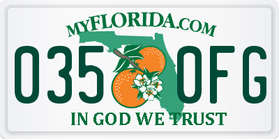 FL license plate 0350FG