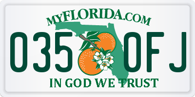 FL license plate 0350FJ