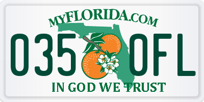 FL license plate 0350FL