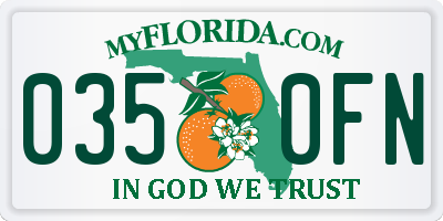 FL license plate 0350FN