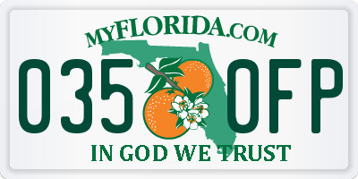 FL license plate 0350FP