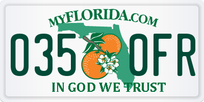 FL license plate 0350FR