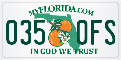 FL license plate 0350FS