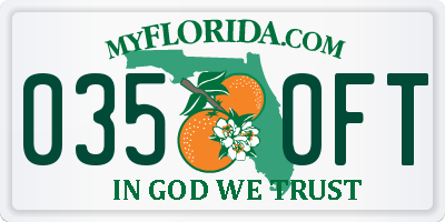 FL license plate 0350FT