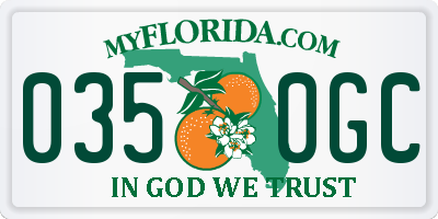 FL license plate 0350GC