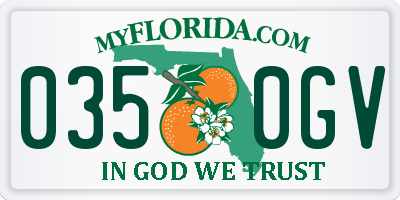 FL license plate 0350GV