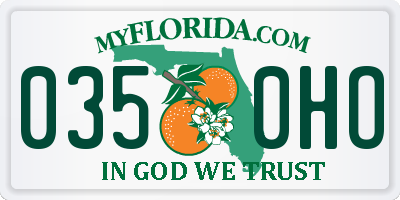 FL license plate 0350HO