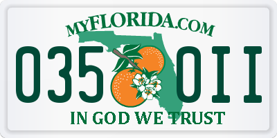 FL license plate 0350II