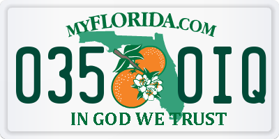 FL license plate 0350IQ