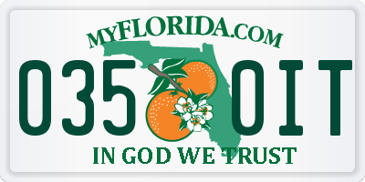 FL license plate 0350IT