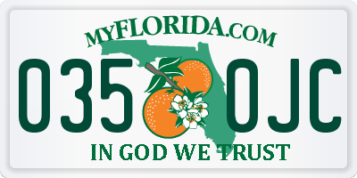 FL license plate 0350JC