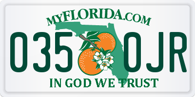 FL license plate 0350JR