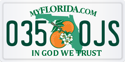 FL license plate 0350JS