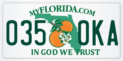 FL license plate 0350KA