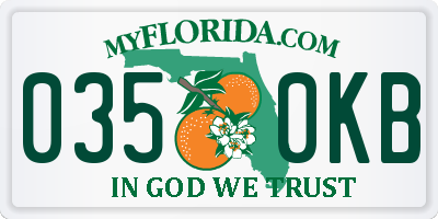 FL license plate 0350KB