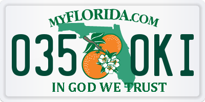 FL license plate 0350KI