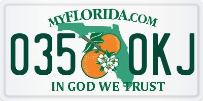 FL license plate 0350KJ