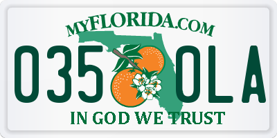 FL license plate 0350LA